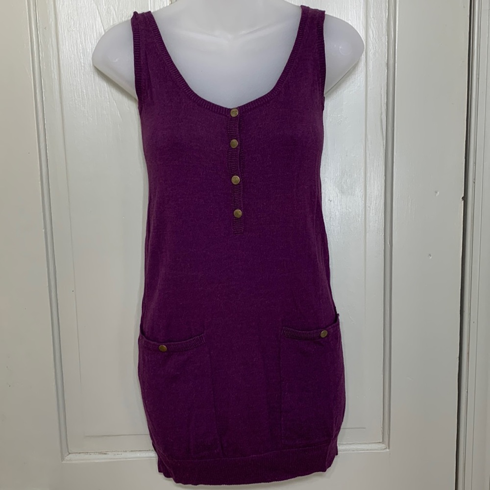 SHAE Plum Purple Sleeveless Tunic Sweater